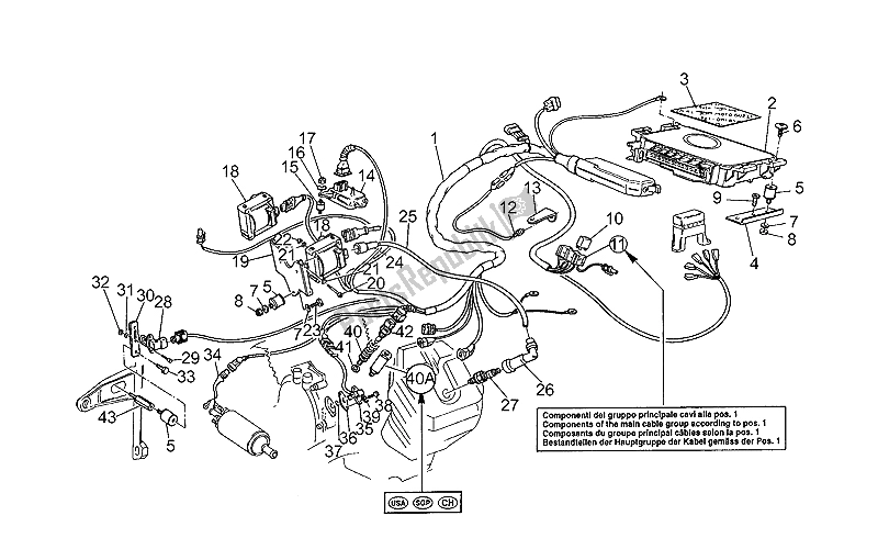 All parts for the Electrical System (2) of the Moto-Guzzi V 10 Centauro 1000 1997