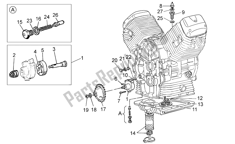 Alle onderdelen voor de Oliepomp van de Moto-Guzzi V7 Racer 750 2014