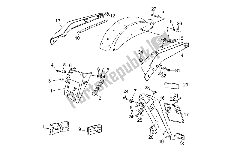 Toutes les pièces pour le Support De Plaque D'immatriculation du Moto-Guzzi Nevada Club 750 1998