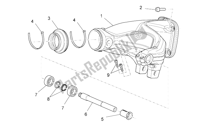 All parts for the Swing Arm of the Moto-Guzzi Stelvio 1200 NTX ABS 2009