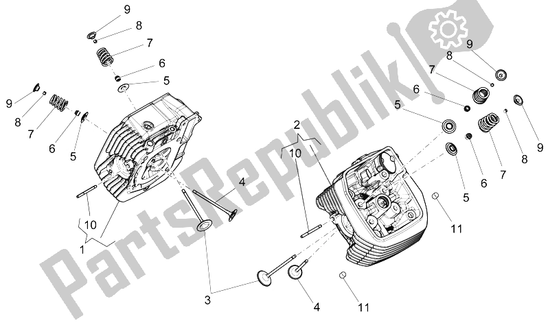 Toutes les pièces pour le Culasse - Soupapes du Moto-Guzzi 1200 Sport 8V 2008