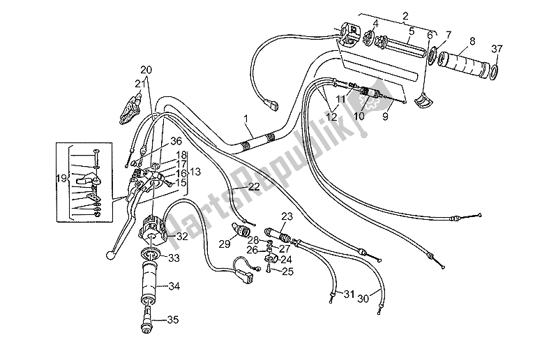 Todas las partes para Manillar - Controles de Moto-Guzzi California III Carburatori Carenato 1000 1988