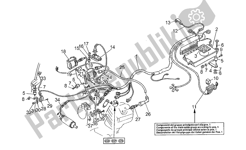 Alle onderdelen voor de Elektronische Ontsteking van de Moto-Guzzi Daytona RS 1000 1997