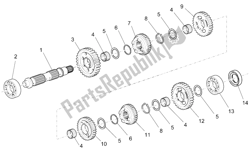 All parts for the Driven Shaft of the Moto-Guzzi 1200 Sport 8V 2008