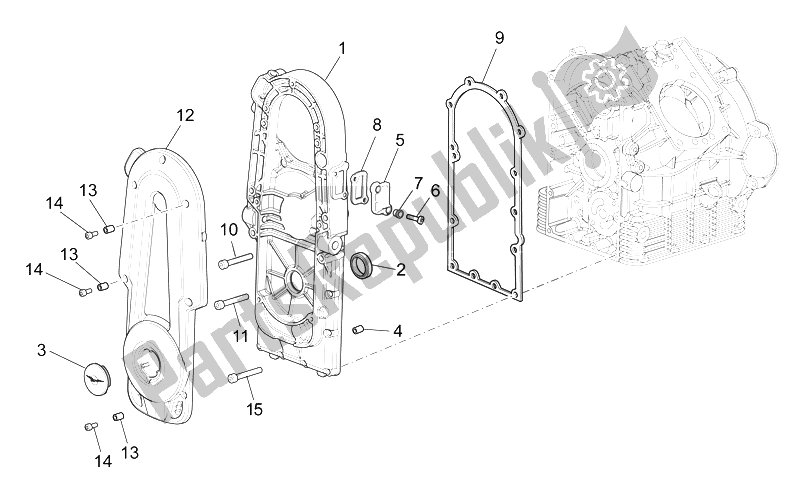 All parts for the Crank-case Ii of the Moto-Guzzi 1200 Sport 8V 2008