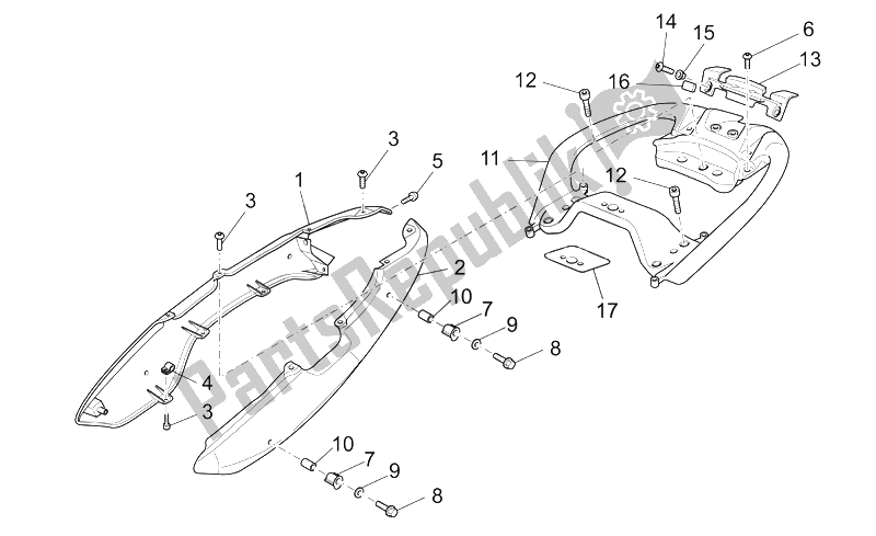 Toutes les pièces pour le Carrosserie Arrière - Carénage Arrière du Moto-Guzzi Sport 1200 2006