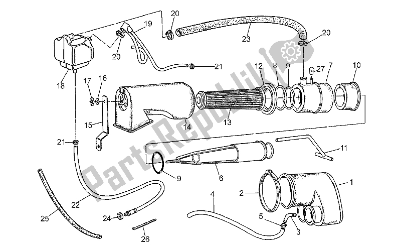 Todas as partes de Filtro De Ar do Moto-Guzzi V 35 Carabinieri PA 350 1992