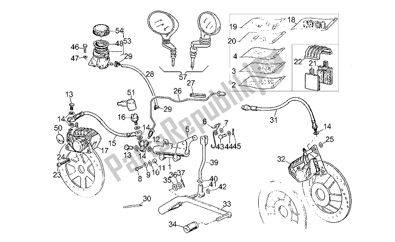 All parts for the Front Lh/rear Brake System of the Moto-Guzzi V 35 C 50 350 1985