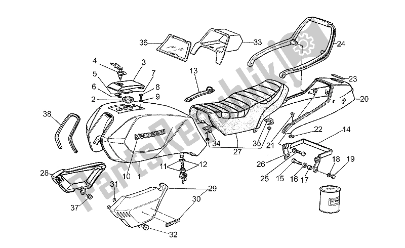 All parts for the Body of the Moto-Guzzi 850 T5 III Serie Civile 1985