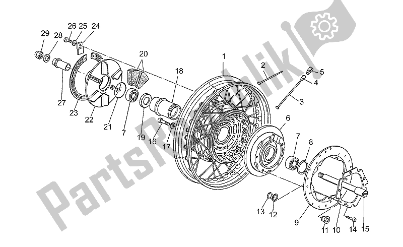 All parts for the Rear Wheel, Spokes of the Moto-Guzzi S 1000 1989