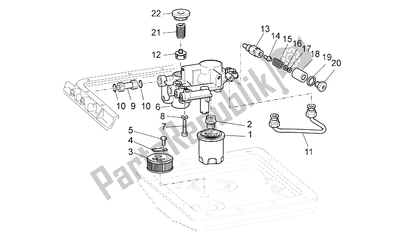 All parts for the Oil Filter of the Moto-Guzzi MGS 01 Corsa 1200 2004