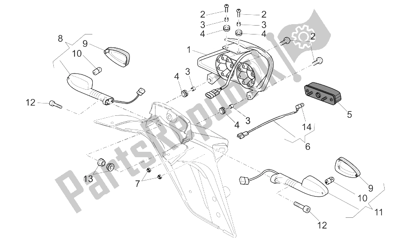 Tutte le parti per il Fanale Posteriore del Moto-Guzzi Sport 1200 2006