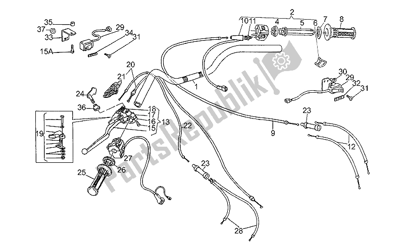 All parts for the Handlebar of the Moto-Guzzi V 75 PA Vecchio Tipo 750 1992