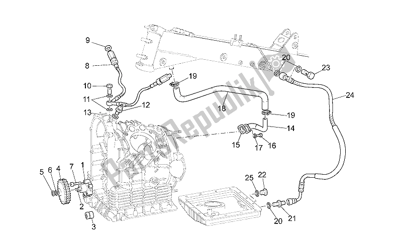 Todas as partes de Bomba De óleo do Moto-Guzzi V 11 LE Mans Sport Naked 1100 2001