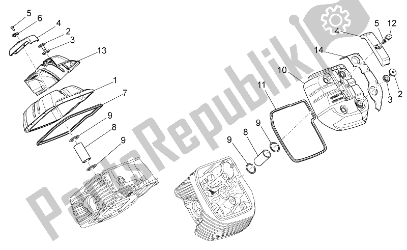 All parts for the Head Cover of the Moto-Guzzi Stelvio 1200 NTX ABS 2009