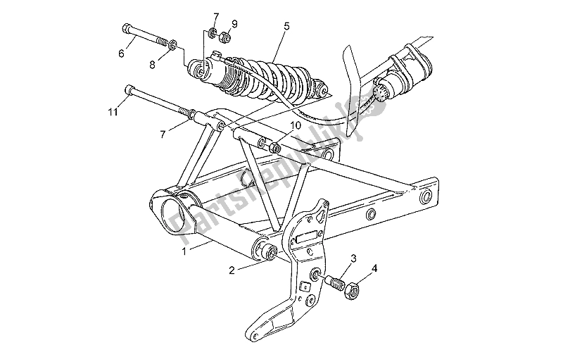 Toutes les pièces pour le Bras Oscillant du Moto-Guzzi Daytona RS 1000 1997