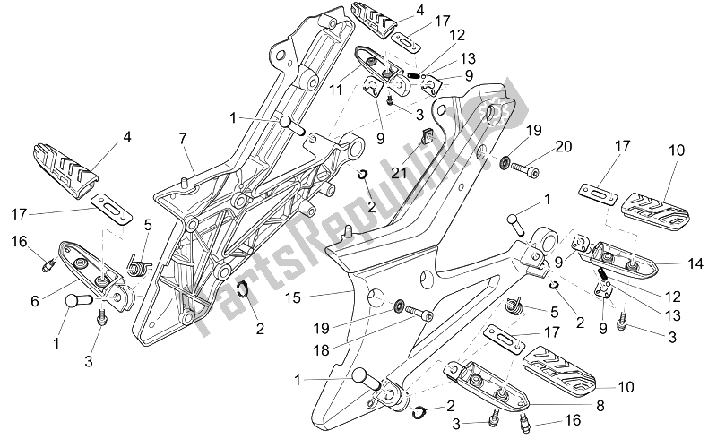 Toutes les pièces pour le Repose-pieds du Moto-Guzzi Breva IE 750 2003