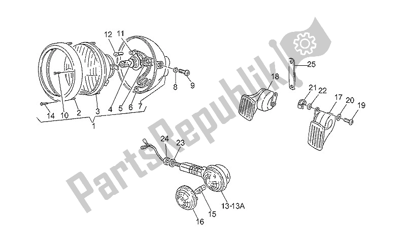 Todas as partes de Buzina De Farol do Moto-Guzzi Nevada 750 1991