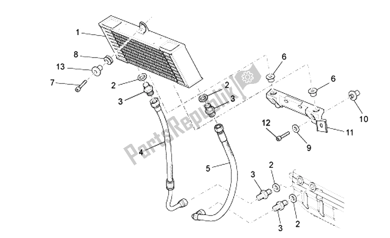 Tutte le parti per il Radiatore Olio del Moto-Guzzi Norge Polizia Berlino 850 2008