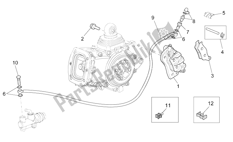 All parts for the Rear Brake Caliper of the Moto-Guzzi 1200 Sport 8V 2008