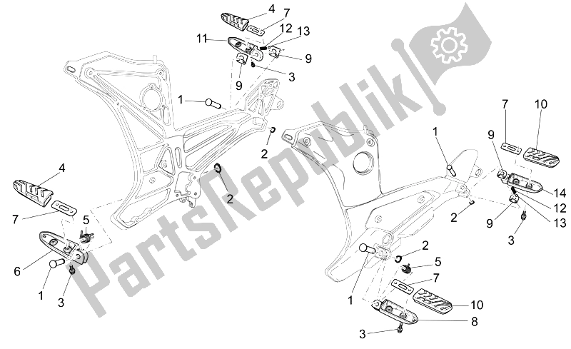 Toutes les pièces pour le Repose-pieds I du Moto-Guzzi Breva V IE 1100 2005