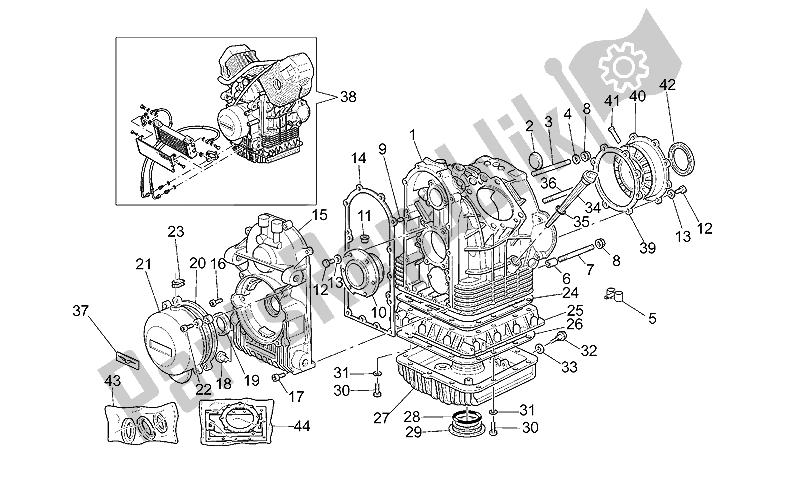 Todas las partes para Caja Del Cigüeñal de Moto-Guzzi V 11 LE Mans Sport Naked 1100 2001