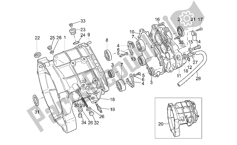 Toutes les pièces pour le Cage De Transmission du Moto-Guzzi California EV Touring 80 1100 2001