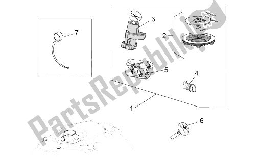 All parts for the Lock Hardware Kit of the Moto-Guzzi Stelvio 1200 8V STD NTX 2011