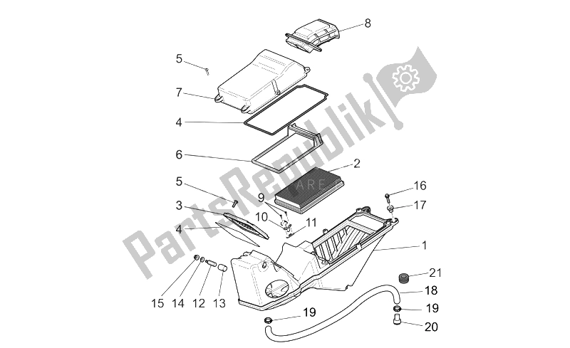 Toutes les pièces pour le Boite D'air du Moto-Guzzi Griso V IE 1100 2005