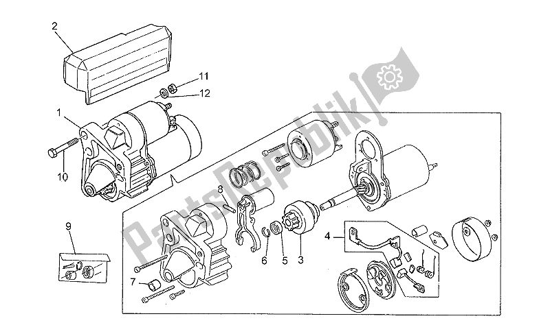 All parts for the Starter Motor of the Moto-Guzzi California III Iniezione 1000 1990