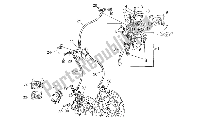 Toutes les pièces pour le Maître-cylindre Avant du Moto-Guzzi Sport Carburatori 1100 1994