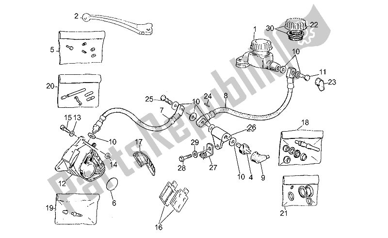 Todas las partes para Sistema De Freno Delantero Derecho de Moto-Guzzi V 65 Custom 650 1985