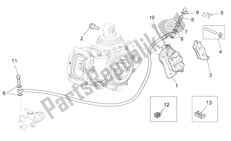 Alle onderdelen voor de Achter Remklauw van de Moto-Guzzi Griso S E 1200 8V 2015