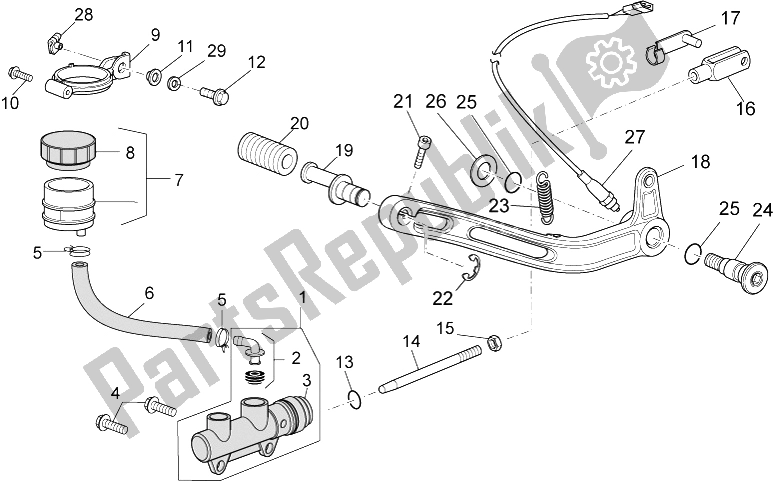 Toutes les pièces pour le Maître-cylindre Arrière du Moto-Guzzi Stelvio 1200 8V STD NTX 2011