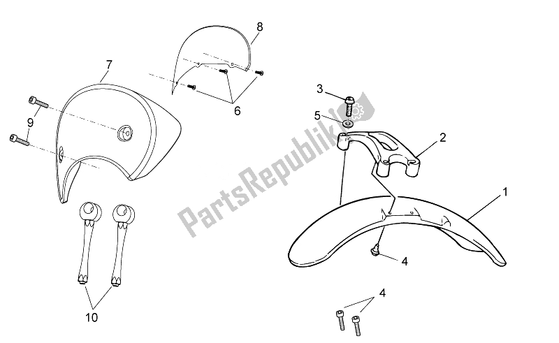 Alle onderdelen voor de Voorkant Carrosserie - Voorspatbord van de Moto-Guzzi V7 Racer 750 2014