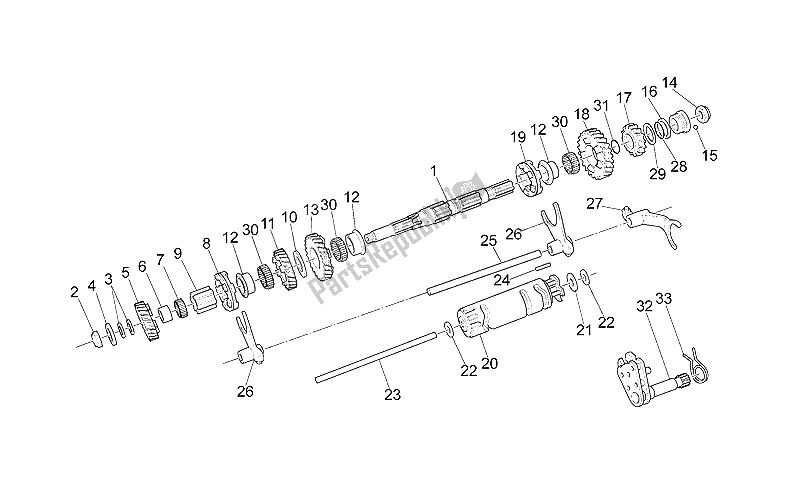 All parts for the Driven Shaft of the Moto-Guzzi California Special Sport 1100 2001