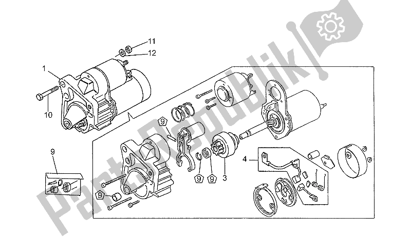 Todas as partes de Valeo Starter Motor do Moto-Guzzi V 65 Polizia PA Nuovotipo 650 1988