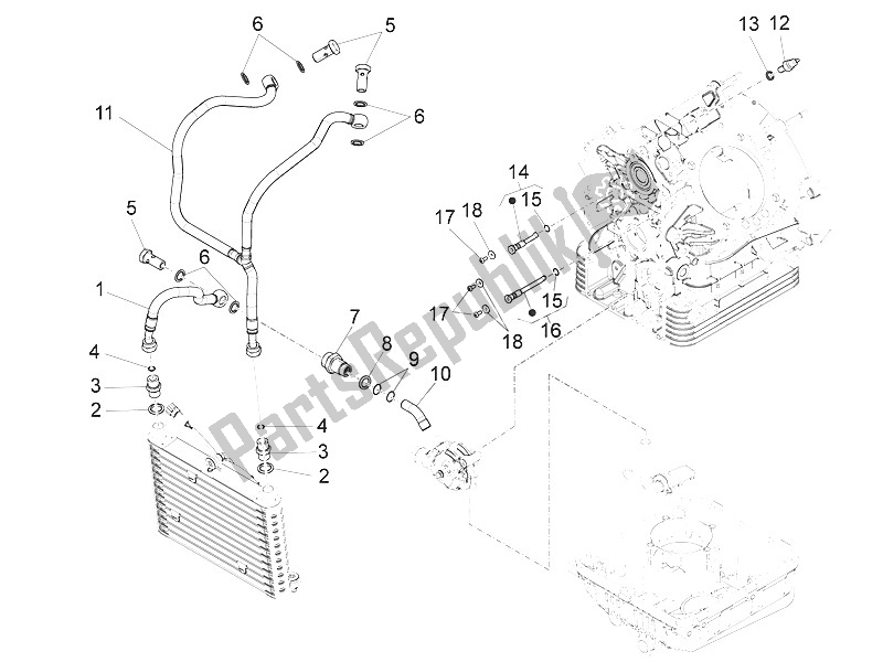 All parts for the Lubrication of the Moto-Guzzi Eldorado 1400 USA 2016