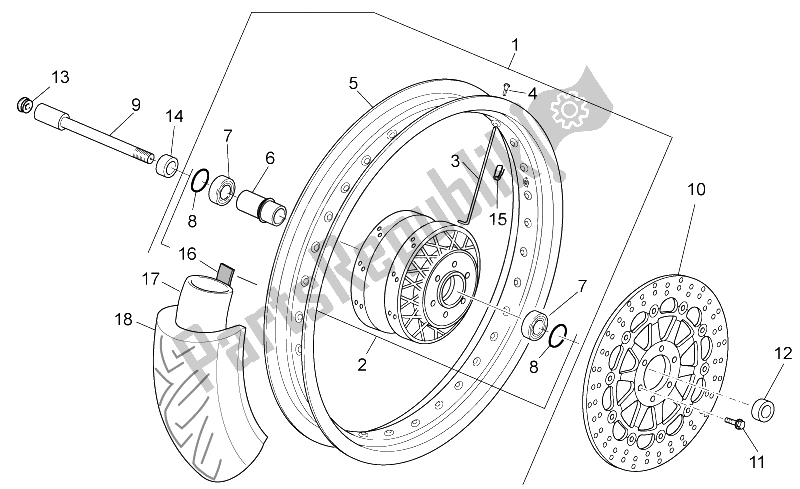 All parts for the Front Wheel of the Moto-Guzzi Nevada Classic IE 750 2004