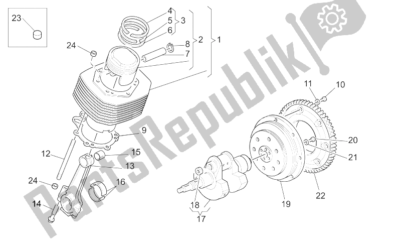 Todas as partes de Virabrequim Cpl. Do Moto-Guzzi Sport 1200 2006