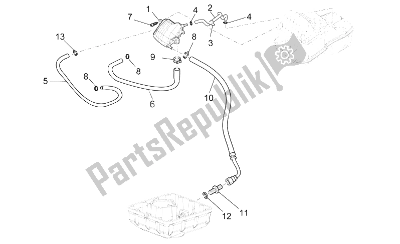 All parts for the Blow-by System of the Moto-Guzzi 1200 Sport 8V 2008