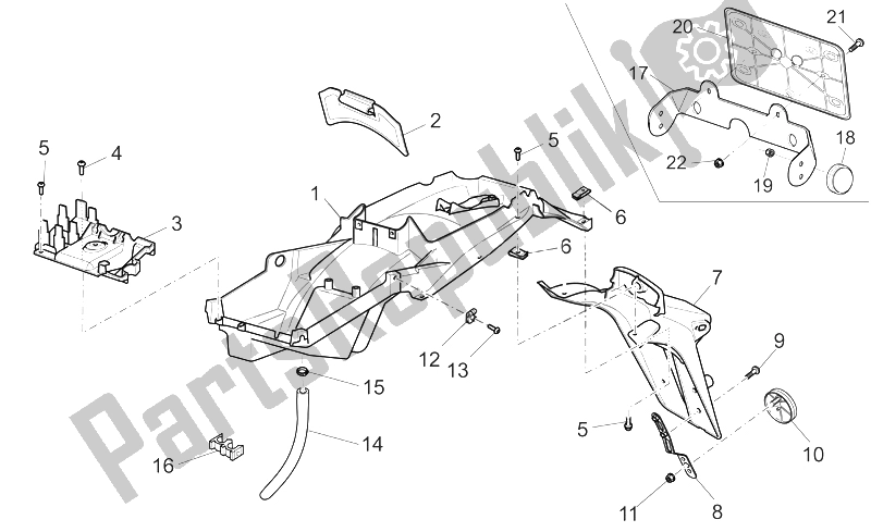 All parts for the Rear Body - Mudguard of the Moto-Guzzi Breva V IE 1100 2005