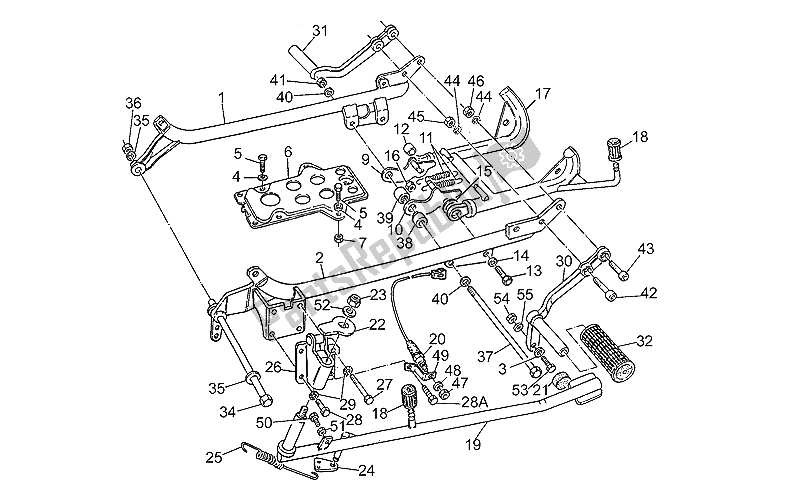 All parts for the Footrests-stands of the Moto-Guzzi 850 T5 Polizia 1994