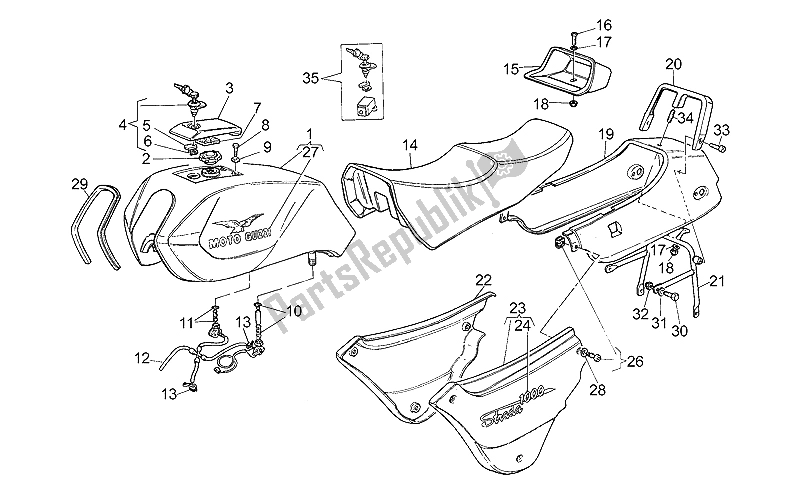 All parts for the Body of the Moto-Guzzi Strada 1000 1993