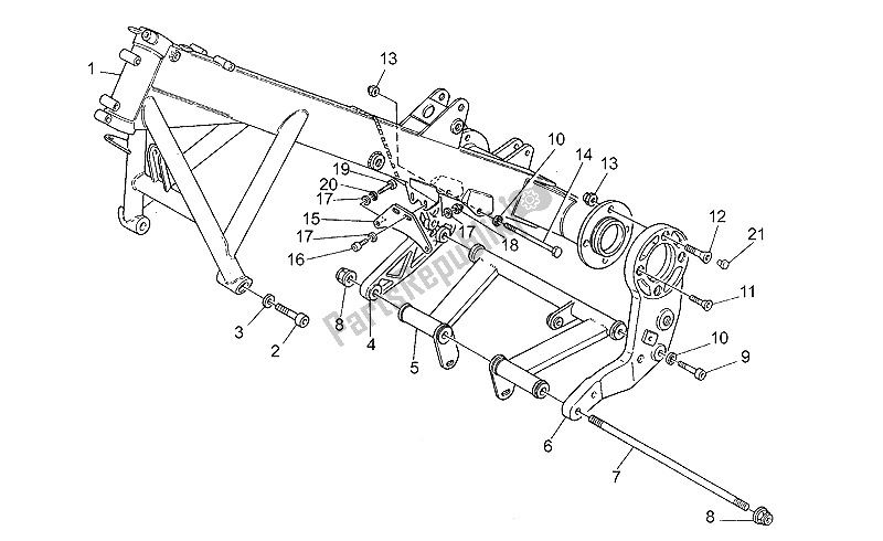 Toutes les pièces pour le Cadre du Moto-Guzzi Sport Carburatori 1100 1994