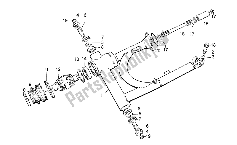 All parts for the Swing Arm of the Moto-Guzzi California III Carburatori 1000 1987