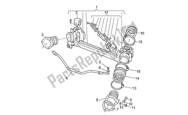 Toutes les pièces pour le Corps De Papillon du Moto-Guzzi V 11 Sport Mandello 1100 1999