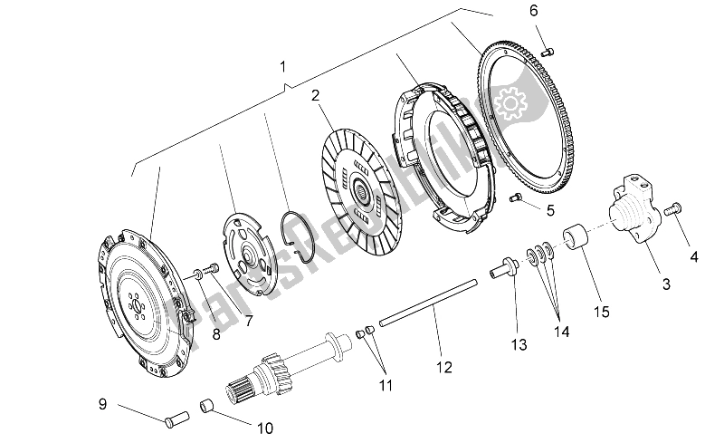 All parts for the Single-plate Clutch of the Moto-Guzzi Norge 1200 IE 2006