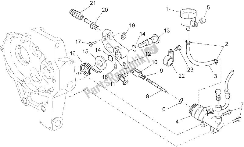 Todas las partes para Cilindro Maestro Trasero de Moto-Guzzi MGS 01 Corsa 1200 2004