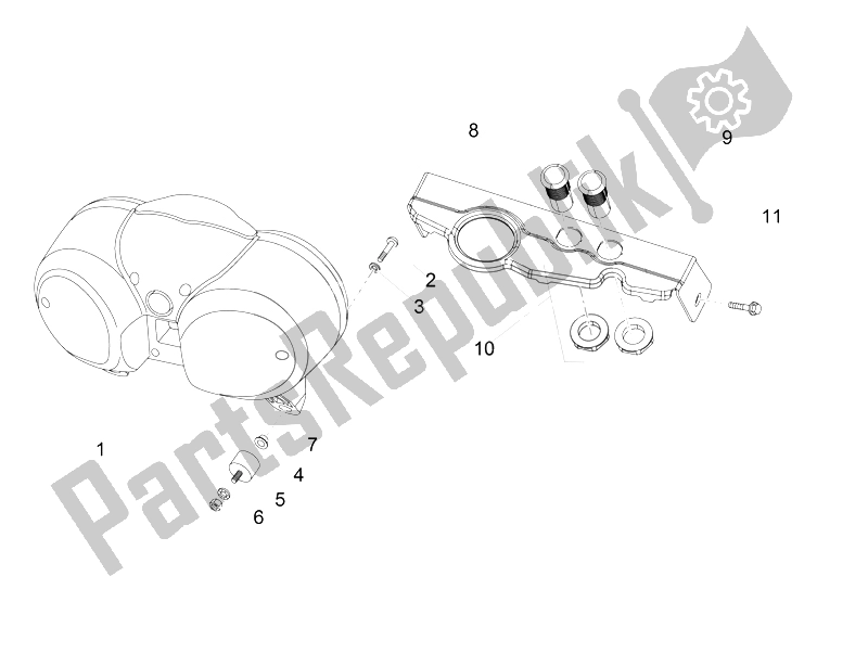 All parts for the Dashboard of the Moto-Guzzi V7 II Stone ABS 750 2015